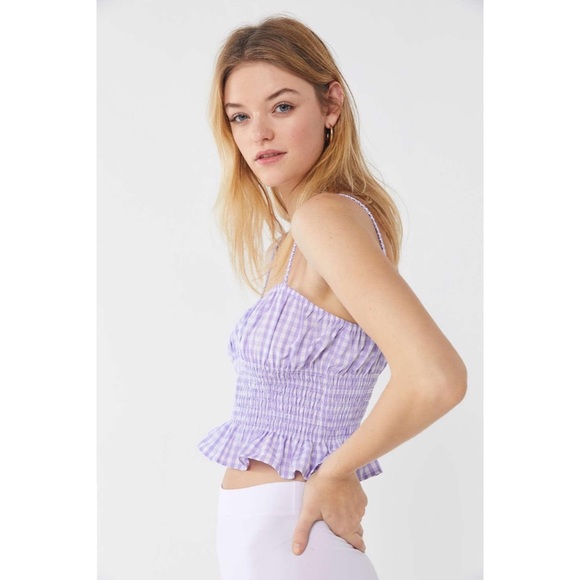 purple ruffle crop top